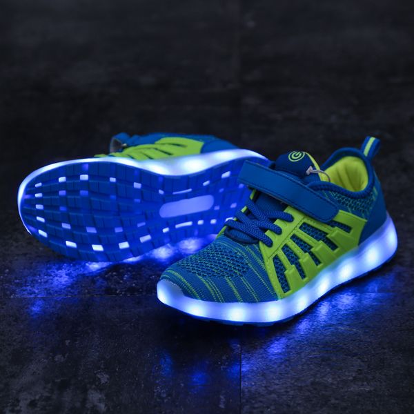 

summer children ghost step dance shoes kids colourful led lamp shoes boy girl running weave breathable outdoor sneaker