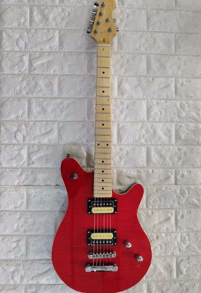 Benutzerdefinierte Top-Qualität benutzerdefinierte Red Guitarra Flame Maple Musicman Gitarre 6 Saiten E-Gitarre Kostenloser Versand