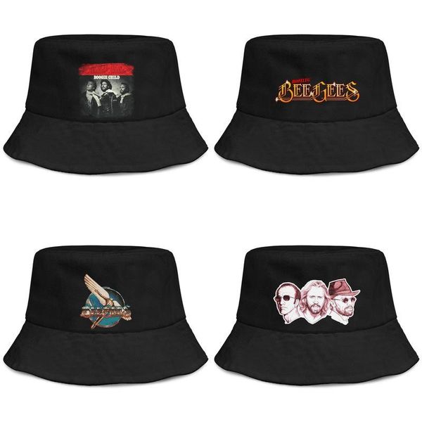 

three brothers band bee gees mens and womens buckethat custom running bucket baseballcap bee gees logo boogie child odelia bee gees, Blue;gray