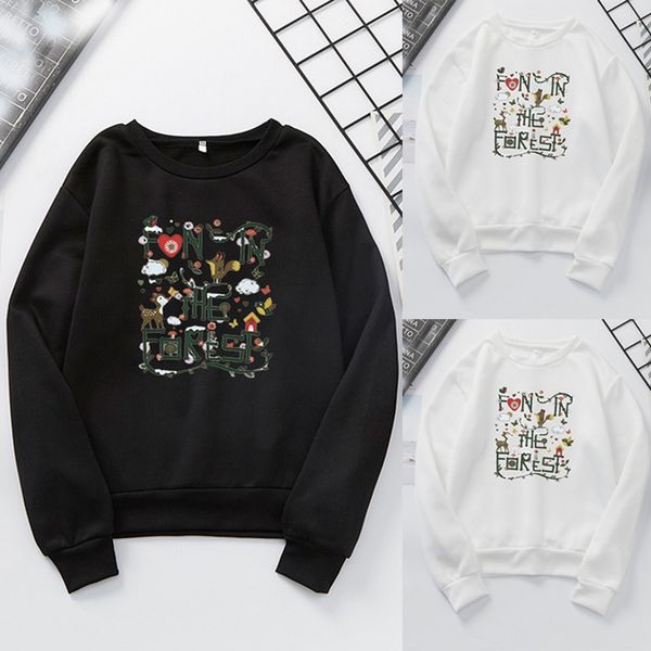 

print pullover autumn sweatshirt fashion coat fashion women o-neck letter print sweatshirt long sleeve casual blouse, Black