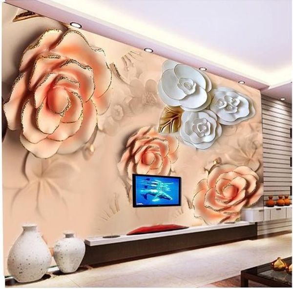 

rose tv background wall mural 3d wallpaper 3d wall papers for tv backdrop