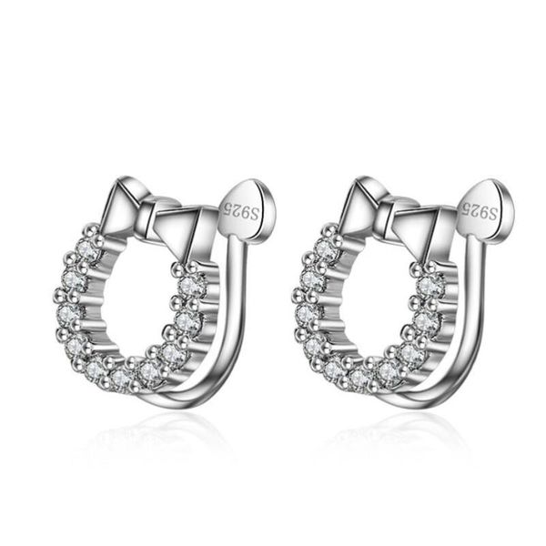 

fashion zircon simple personality u-shaped bow ear clip ladies, Golden