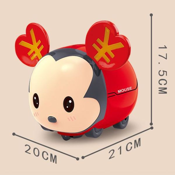 

electric traditional chinese mouse automatic coin piggy bank cute rat year mascot toy red pockets savings money boxes kids gift