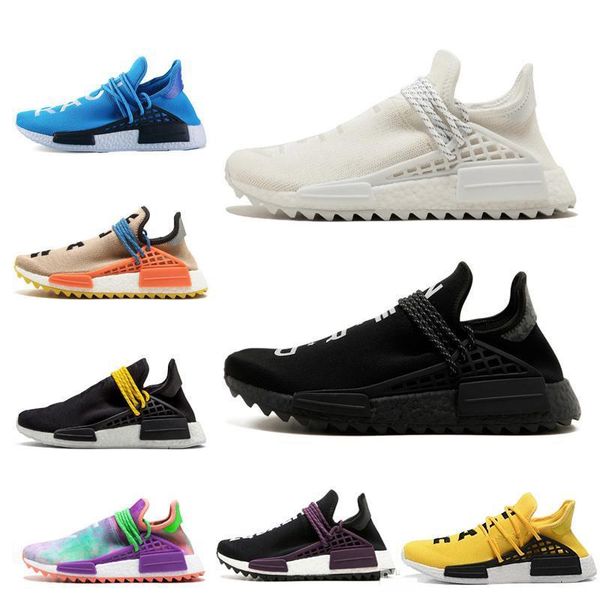 

with box human race designer shoes pharrell williams mens womens running shoes tie dye fashion luxury mens women designer sandals shoes