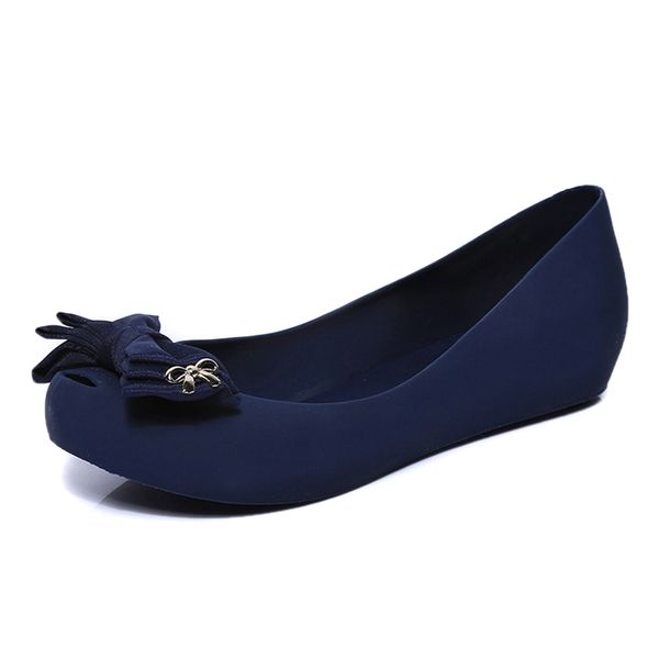 

jelly flats women 2019 spring summer flat heel peep toe bow shoes sandals slip on rubber rain shoes woman, Black
