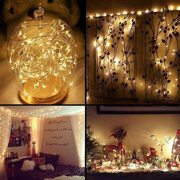 

20m usb led silver copper wire string lights with remote controller for xmas festival holiday wedding home decor string lights