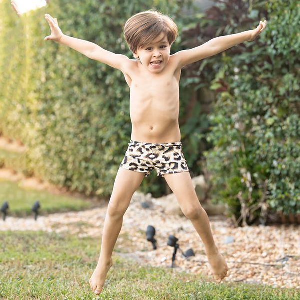 

baby boy swimwear leopard running surfing sports beach shorts board pants children's swimming trunks five-cent trousers a3051
