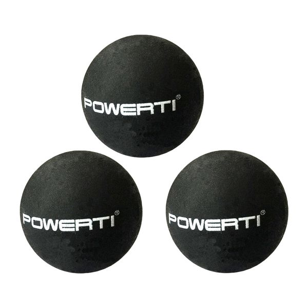 

3 pack rubber double yellow dot squash balls racing training practice balls