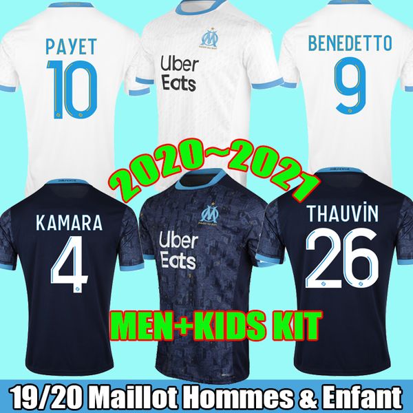 

2021 marseille soccer jerseys 20 21 olympique om maillot de foot benedetto payet thauvin 2020 football shirt radonjic germain 120th men kids, Black;yellow