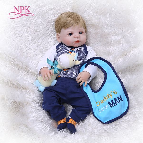 

npk full silicone body reborn baby doll toy lifelike real 57cm newborn boy princess babies doll bathe toys kid gift birthday t200209