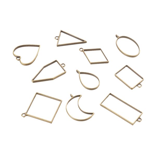 

10pcs charms pendant blanks settings for cabochons necklace craft, Black