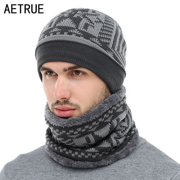 

aetrue 2019 skullies beanies winter knitted hat beanie scarf men winter hats for men women caps gorras bonnet mask brand hats
