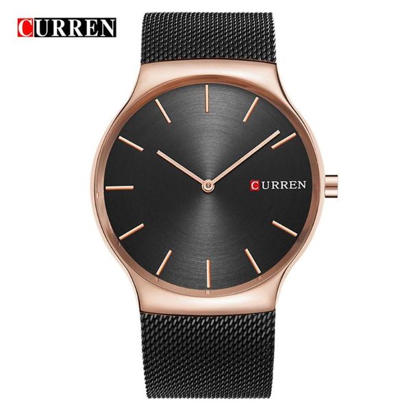 

carrian 8256 watch men's watch waterproof quartz casual mesh belt mineral tempered glass mirror, Slivery;brown