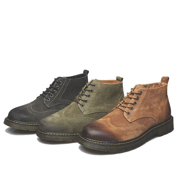

male boots big size winter genuine leather brand sell casual designer man booties #mxz8218161, Black