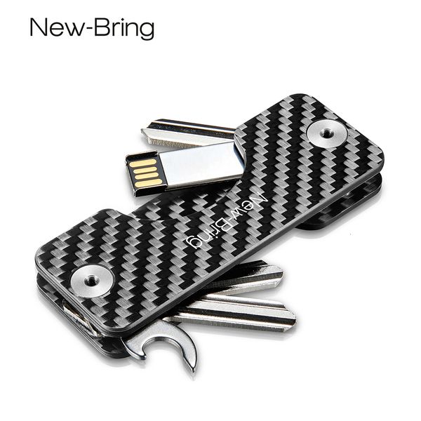 

newbring smart key holder keychain car key wallets ring collector housekeeper carbon fiber g2 diy edc pocket key organizer smart cj191212, Red;blue