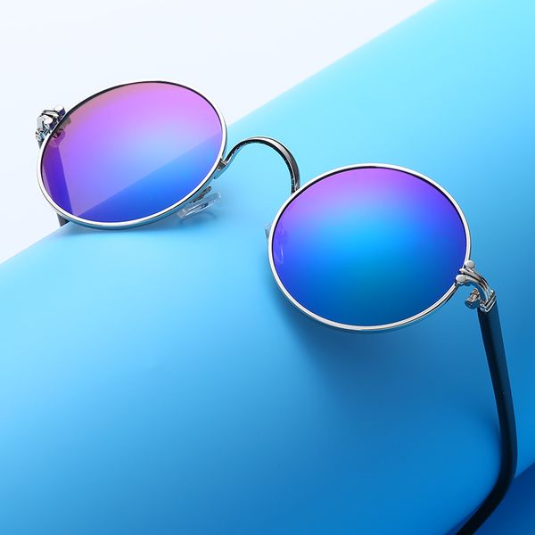 

classic round kids sunglasses girls retro metal gothic sun glasses modis children okulary eyewear feminino uv400, White;black