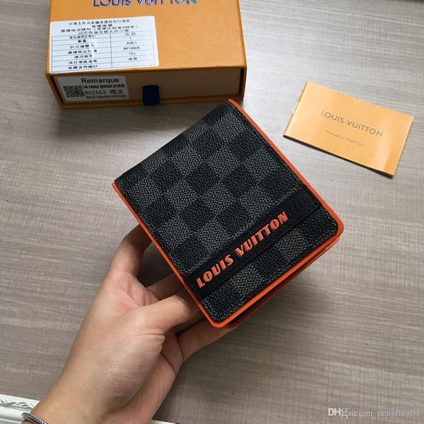 

2019 design luxury leather men's short wallet light and durable card package high-end gift packaging