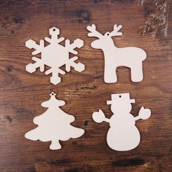 

4pcs christmas deer wooden pendants ornaments for xmas tree diy ornament christmas party decorations kids gift ornaments a20