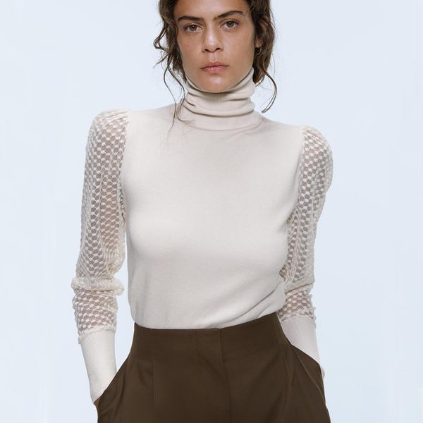 

agong turtleneck sweaters women fashion patchwork long sleeve sweater women elegant slim translucent sweaters female ladies iaa, White;black