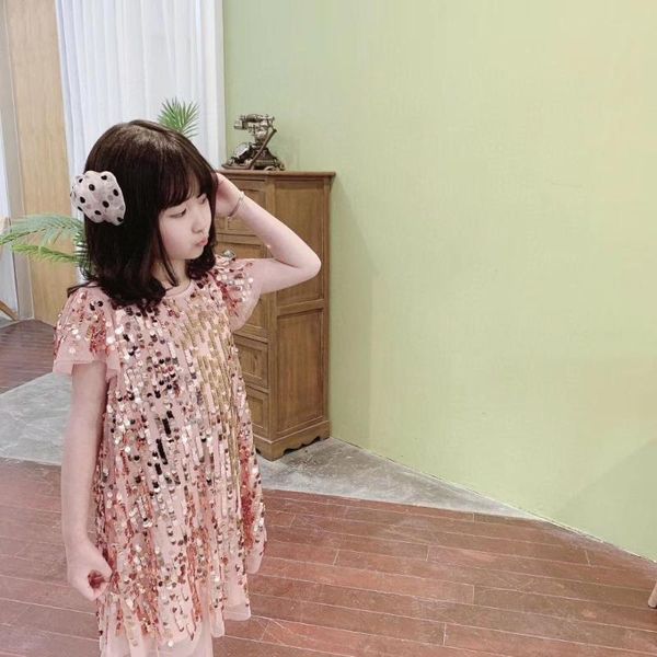 

2020 summer baby girls elegent dress party dresses kids princess dress children clothing size 2-10y sale in end march, Red;yellow