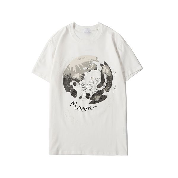

men's & women's t-shirt 2020 new arrival mens casual shirts with moon print fashion crew neck breathable men clothing size s-2xl w, White;black