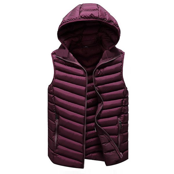 

ymwmhu solid hooded vest men new fashion winter warm clothes streetwear casual sleeveless jacket plus size waistcoat male vest, Black;white