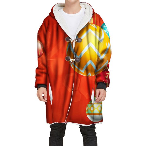

3d red golden ball men coats loose christmas winter autumn casual male thicken plus coats warm -4xl, Black