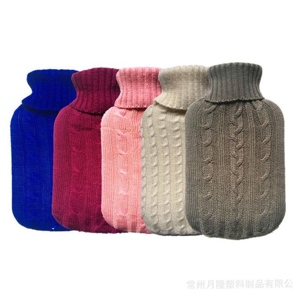 

knitted cover for water bottle - colourful water bottle with knitted cover(blue
