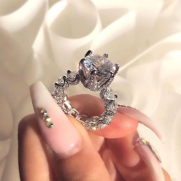 

ins лучших продаж классические ювелирный real 925 sterling silver fine round cut белого топаз cz алмазная бриллиантовая партия женщины обруч, Slivery;golden