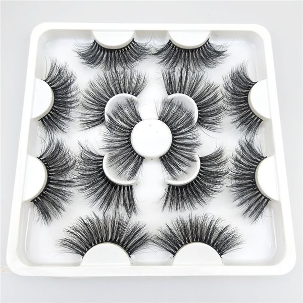 

7 pairs 25mm eyelashes 100% mink eyelashes mink lashes natural dramatic volume false eyelashes extension