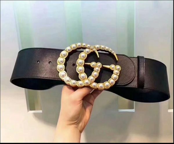 

new sale classic style belt belt with pearl buckle belts for gift a3, Black;brown