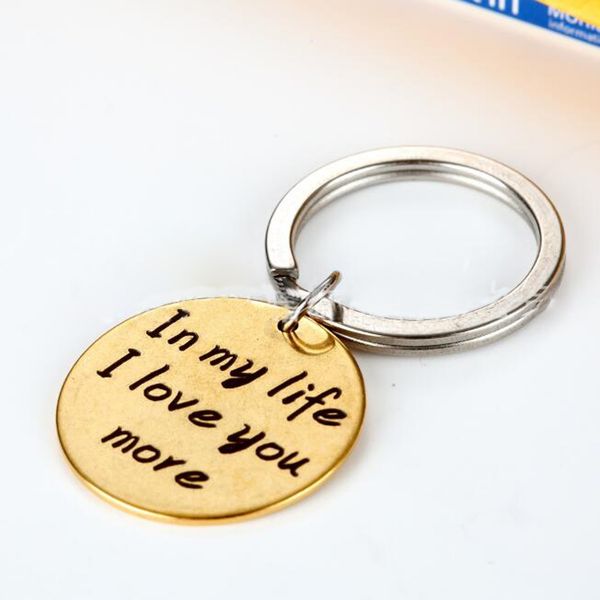 

in my life l love you more stainless steel key chain romantic confession silver pendant key ring