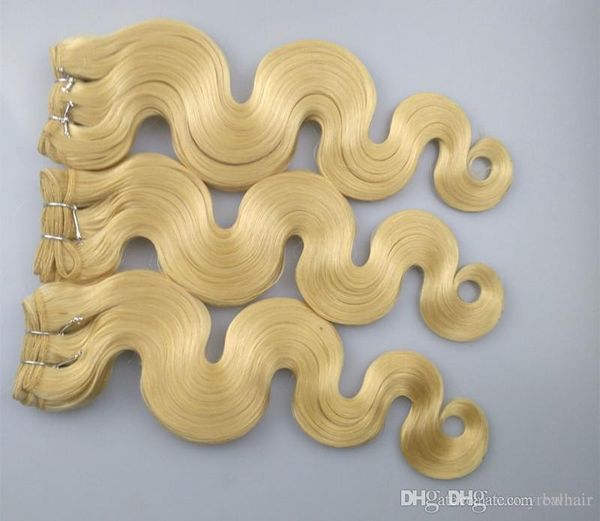 

russion объемная волна волос weave 100% человеческих волос bleach blonde 613 # цвет двойной уток free запутывать free проливать 3 или 4 пачк, Black