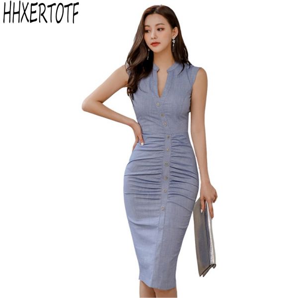 

summer elegant women casual wear to work vestidos office business party bodycon pencil sheath dress, Black;gray