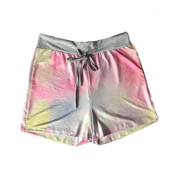 

drawstring ladies shorts casual new womens pants sunflower print fashion womens shorts tie dye comfortable breathable summer, White;black