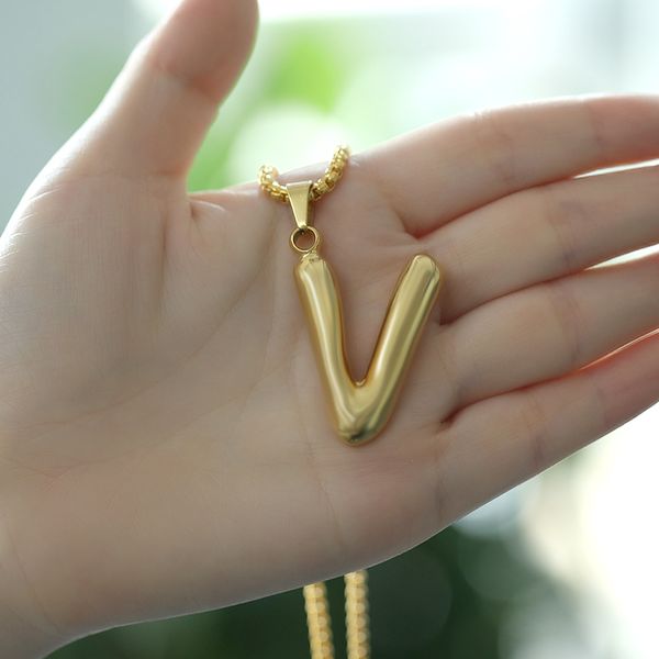 

fashion silver initial charms necklace pendant metal letters for jewelry personalized cut letters single v necklaces gold chain