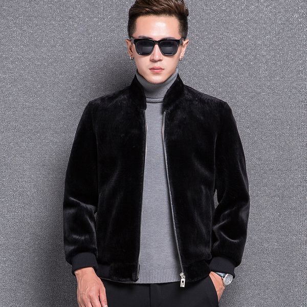 

1775 new fashion 2017 tide male cashmere wool coat winter jacket winter male fur coat, Black;brown