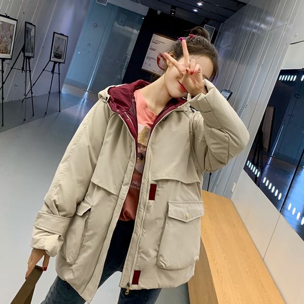 

autumn winter jacket women coat fashion female stand winter jacket women warm casual plus size overcoat hooded parkas, Black