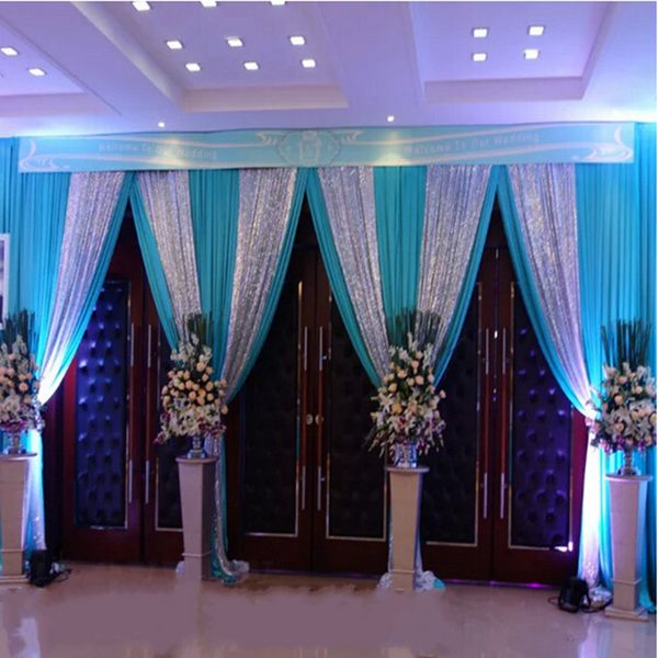 

3*6m wedding swags drapes party background party celebration background satin curtain drape ceiling backdrop marriage decoration veil wt01