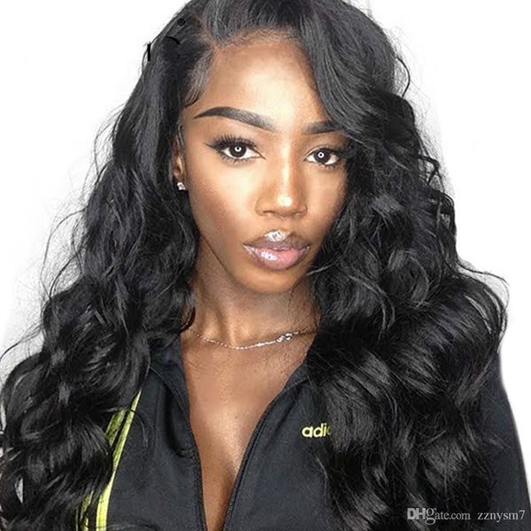 

tinashe hair body wave wigs brazilian lace front human hair wigs 4x4 pre plucked remy human hair lace closure wigs full ends, Black