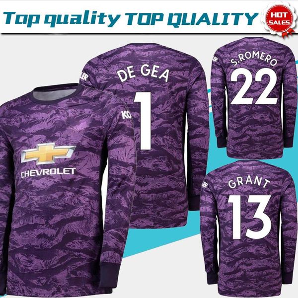 

2019 long sleeve united goalkeeper soccer jerseys 19/20 goalkeeper purple football uniform soccer shirts long sleeve football jerseys, Black