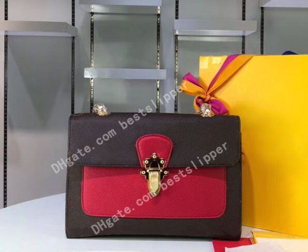 

victoire luxury handbags real leather lady shoulder bags for women brown flower fashion designer chains totes messenger bags pm m41731