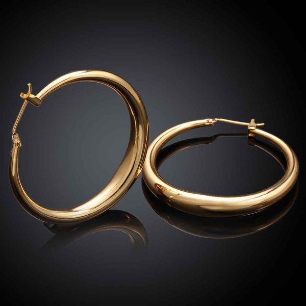

new fashion jewelry casual round hoop earrings gold color rose golden zircon earing brincosskge031