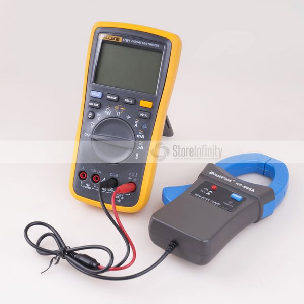

fluke 17b+ plus digital multimeter (backlit) + holdpeak hp-605a clamp adapter 600a ac/dc current