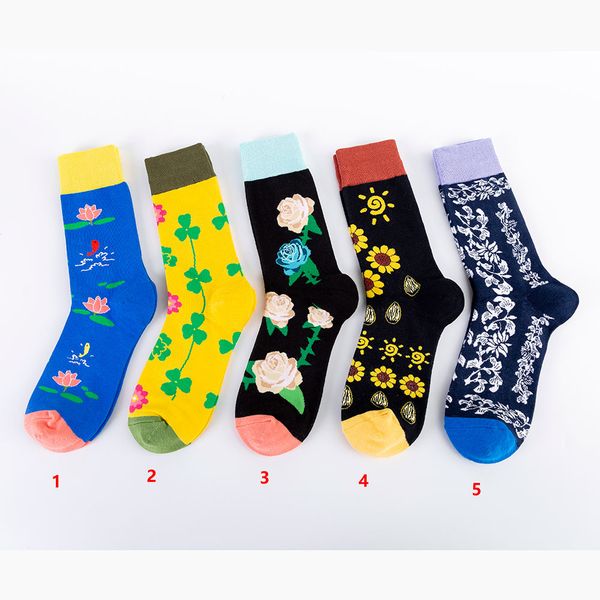 

harajuku happy short socks men's funny avatar combed cotton casual men socks colorful novelty skateboard socks women 19018, Black