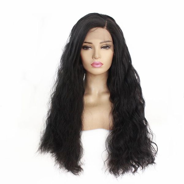 Natural Looking Long Curly Wavy 1b Natural Black Hot Popular