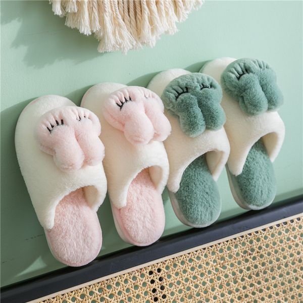 

women&men winter home slippers ladies animal prints fur warm slippers indoor soft casual shoes women, Black