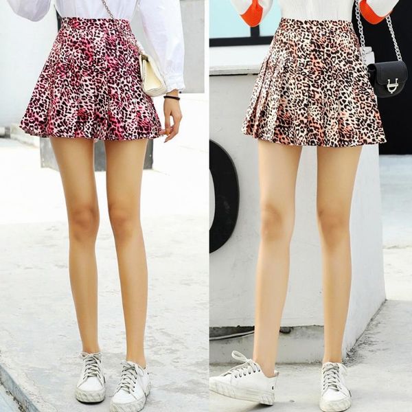 

skirts womens 2020 new slim fit comfortable casual patchwork leopard print mini skirt korean style jupe courte femme @40, Black