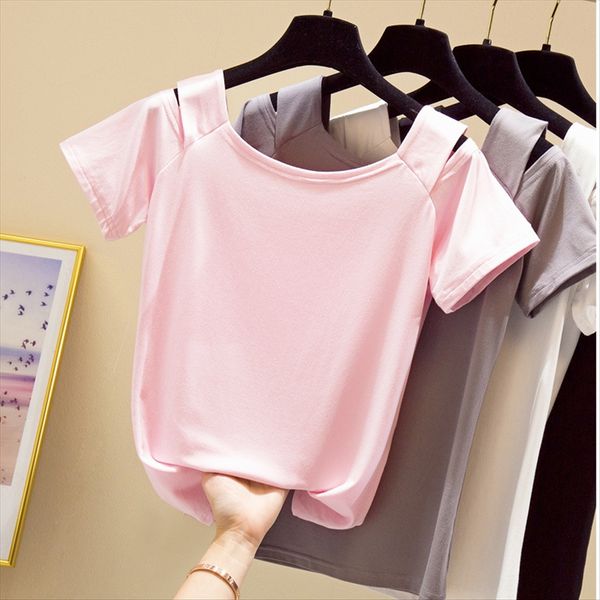 

gua pai short-sleeved t-shirt nv shang yi gua pai short-sleeved t-shirt nv shang yi, White