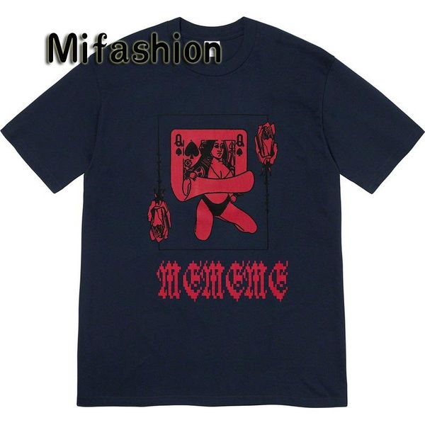 

ins 19fw spring summer american box logo queen tee skateboard mens designer t shirt women street luxury casual tshirt